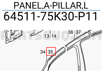 Suzuki 6451175K30P11 PANEL,A-PILLAR,L