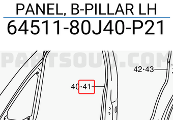 Suzuki 6451180J40P21 PANEL, B-PILLAR LH