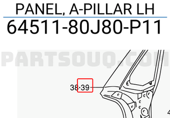 Suzuki 6451180J80P11 PANEL, A-PILLAR LH