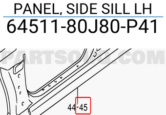Suzuki 6451180J80P41 PANEL, SIDE SILL LH