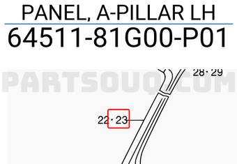 Suzuki 6451181G00P01 PANEL, A-PILLAR LH