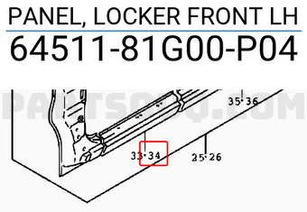 Suzuki 6451181G00P04 PANEL, LOCKER FRONT LH