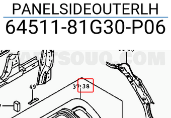 Suzuki 6451181G30P06 PANELSIDEOUTERLH