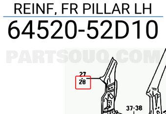 Suzuki 6452052D10 REINF, FR PILLAR LH