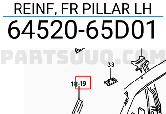 Suzuki 6452065D01 REINF, FR PILLAR LH