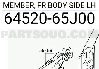 Suzuki 6452065J00 MEMBER, FR BODY SIDE LH