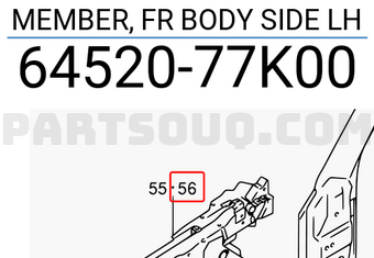 Suzuki 6452077K00 MEMBER, FR BODY SIDE LH