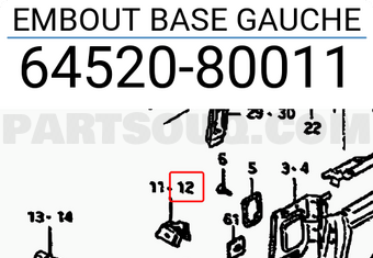 Suzuki 6452080011 EMBOUT BASE GAUCHE