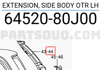 Suzuki 6452080J00 EXTENSION, SIDE BODY OTR LH