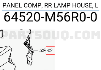 Suzuki 64520M56R00 PANEL COMP, RR LAMP HOUSE, L