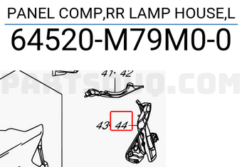 Suzuki 64520M79M00 PANEL COMP,RR LAMP HOUSE,L