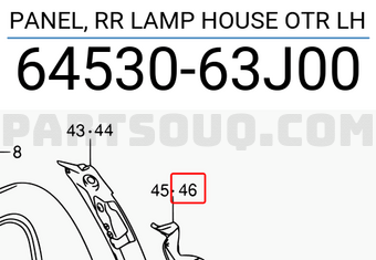 Suzuki 6453063J00 PANEL, RR LAMP HOUSE OTR LH