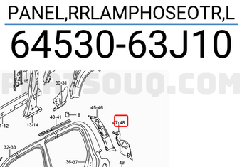 Suzuki 6453063J10 PANEL,RRLAMPHOSEOTR,L