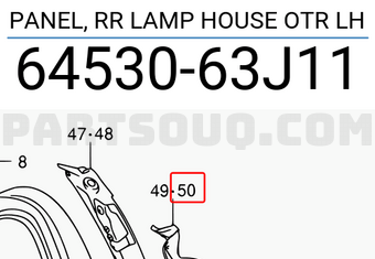 Suzuki 6453063J11 PANEL, RR LAMP HOUSE OTR LH