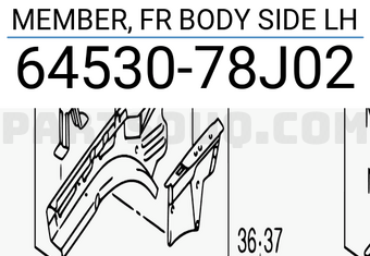 Suzuki 6453078J02 MEMBER, FR BODY SIDE LH