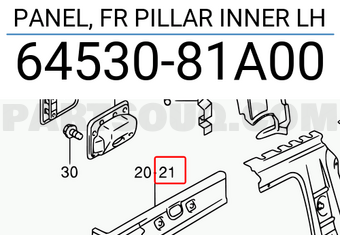 Suzuki 6453081A00 PANEL, FR PILLAR INNER LH