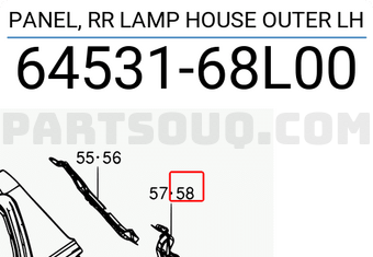 Suzuki 6453168L00 PANEL, RR LAMP HOUSE OUTER LH