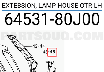 Suzuki 6453180J00 EXTEBSION, LAMP HOUSE OTR LH