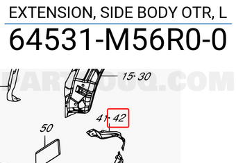 Suzuki 64531M56R00 EXTENSION, SIDE BODY OTR, L