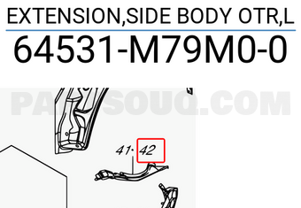 Suzuki 64531M79M00 EXTENSION,SIDE BODY OTR,L