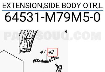 Suzuki 64531M79M50 EXTENSION,SIDE BODY OTR,L