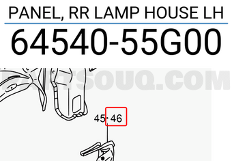 Suzuki 6454055G00 PANEL, RR LAMP HOUSE LH