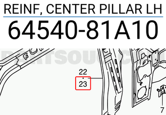 Suzuki 6454081A10 REINF, CENTER PILLAR LH