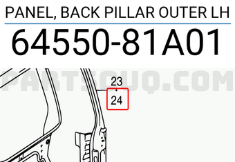 Suzuki 6455081A01 PANEL, BACK PILLAR OUTER LH