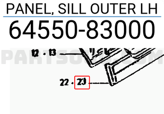Suzuki 6455083000 PANEL, SILL OUTER LH
