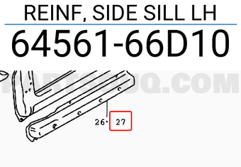 Suzuki 6456166D10 REINF, SIDE SILL LH