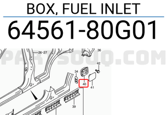 Suzuki 6456180G01 BOX, FUEL INLET