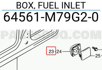 Suzuki 64561M79G20 BOX, FUEL INLET