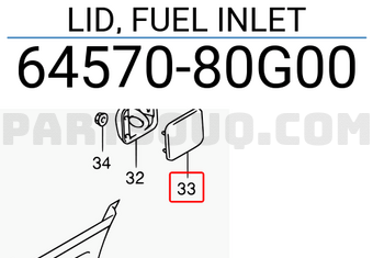 Suzuki 6457080G00 LID, FUEL INLET