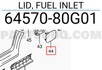 Suzuki 6457080G01 LID, FUEL INLET