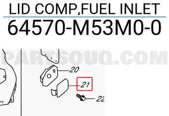 Suzuki 64570M53M00 LID COMP,FUEL INLET