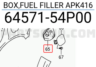 Suzuki 6457154P00 BOX,FUEL FILLER APK416