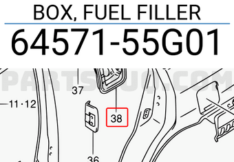 Suzuki 6457155G01 BOX, FUEL FILLER