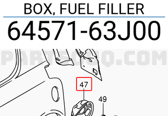 Suzuki 6457163J00 BOX, FUEL FILLER