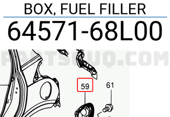 Suzuki 6457168L00 BOX, FUEL FILLER