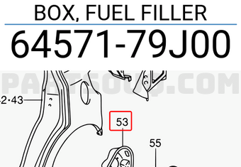 Suzuki 6457179J00 BOX, FUEL FILLER