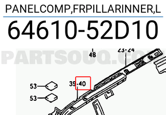 Suzuki 6461052D10 PANELCOMP,FRPILLARINNER,L