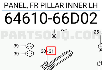 Suzuki 6461066D02 PANEL, FR PILLAR INNER LH