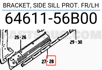 Suzuki 6461156B00 BRACKET, SIDE SILL PROT. FR/LH