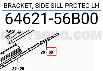 Suzuki 6462156B00 BRACKET, SIDE SILL PROTEC LH