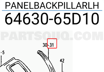 Suzuki 6463065D10 PANELBACKPILLARLH