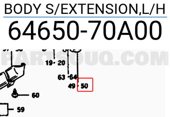 Suzuki 6465070A00 BODY S/EXTENSION,L/H