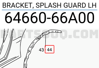Suzuki 6466066A00 BRACKET, SPLASH GUARD LH