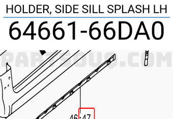 Suzuki 6466166DA0 HOLDER, SIDE SILL SPLASH LH