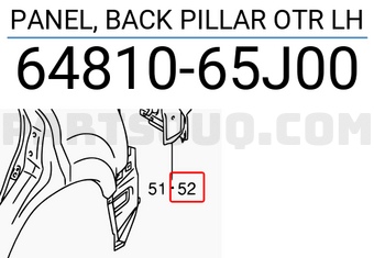 Suzuki 6481065J00 PANEL, BACK PILLAR OTR LH
