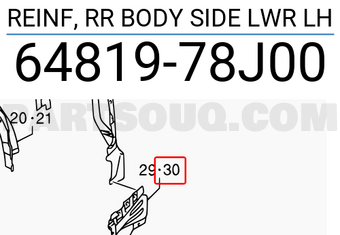 Suzuki 6481978J00 REINF, RR BODY SIDE LWR LH